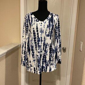 Ellen Tracy Women's Cozy V-neck Tunic with Pockets Color: Multicolor